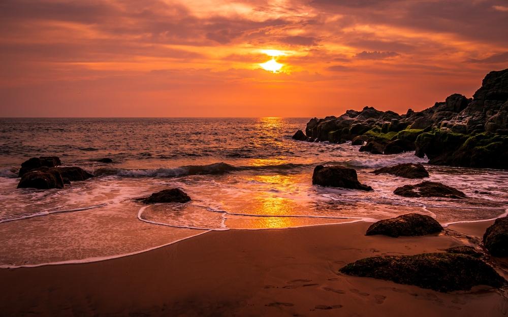 Konkan sunset near the beach in Ratnagiri